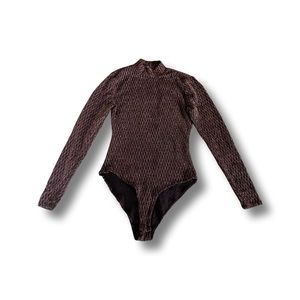 Rave plunge back bodysuit